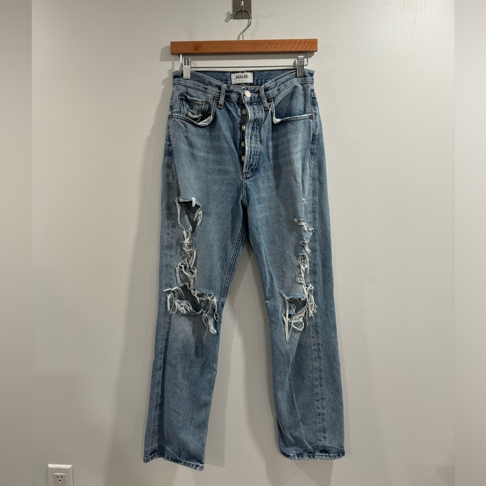 Agolde Women 90s Distressed Straight‎ Leg Jean Size 25